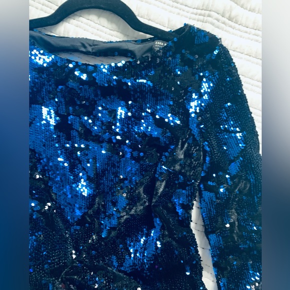 ZARA Blue ahora sequin dress - Picture 4 of 6